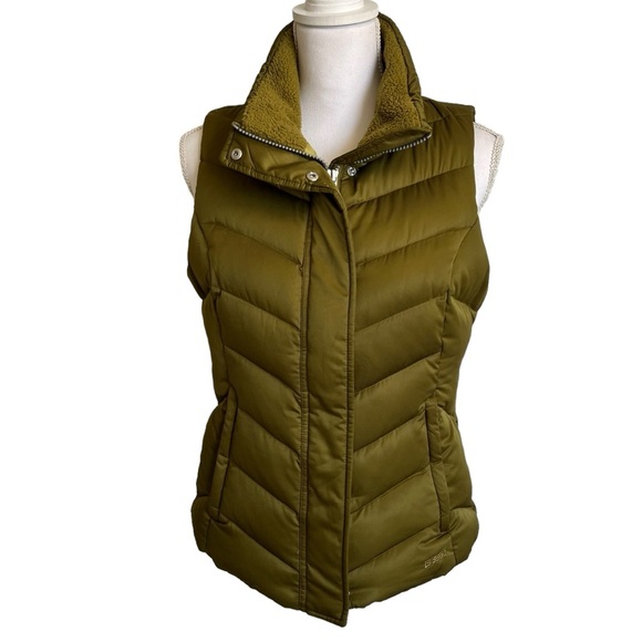 Eddie Bauer Jackets & Blazers - Eddie Bauer Puffer Vest Womens Small Olive Green Goose Down EB650 Gorpcore